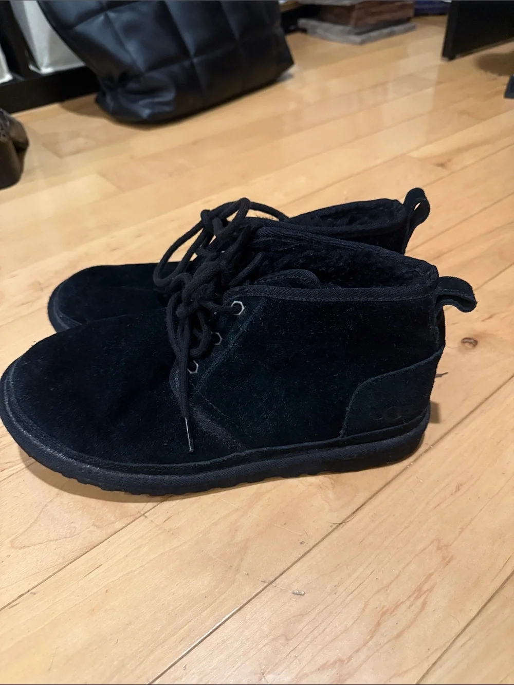 UGG Black Suede Lace-Up Chukka Boots